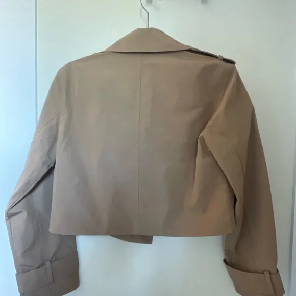 Abercrombie & Fitch Women's Brown Cropped Trench Coat - Picture 4 of 4